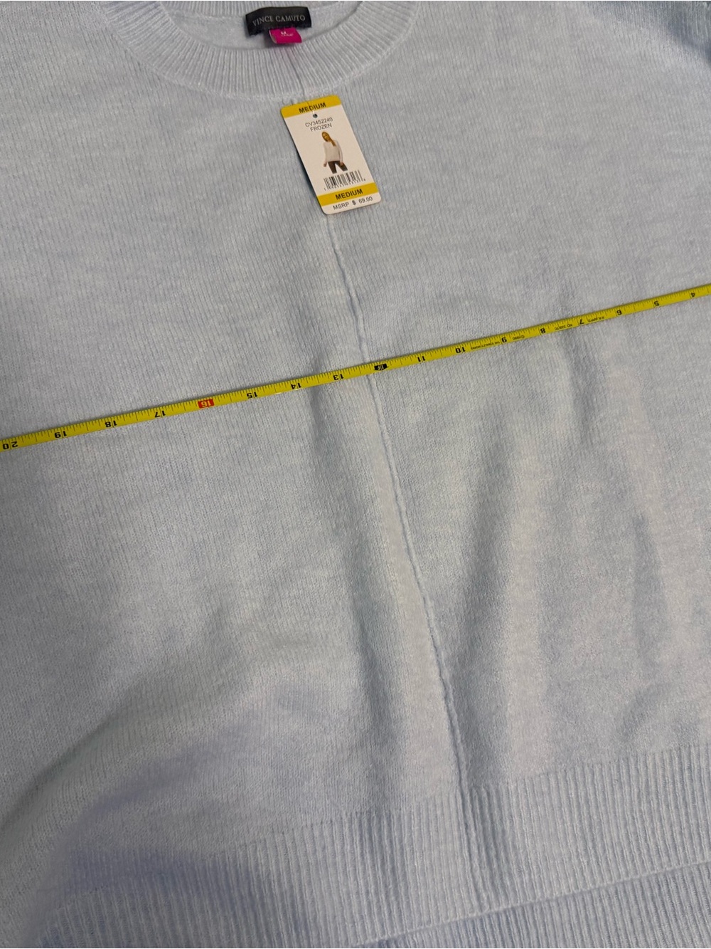 Vince Camuto Light Blue Crewneck Sweater Medium NWT MSRP 69 - Picture 4 of 7